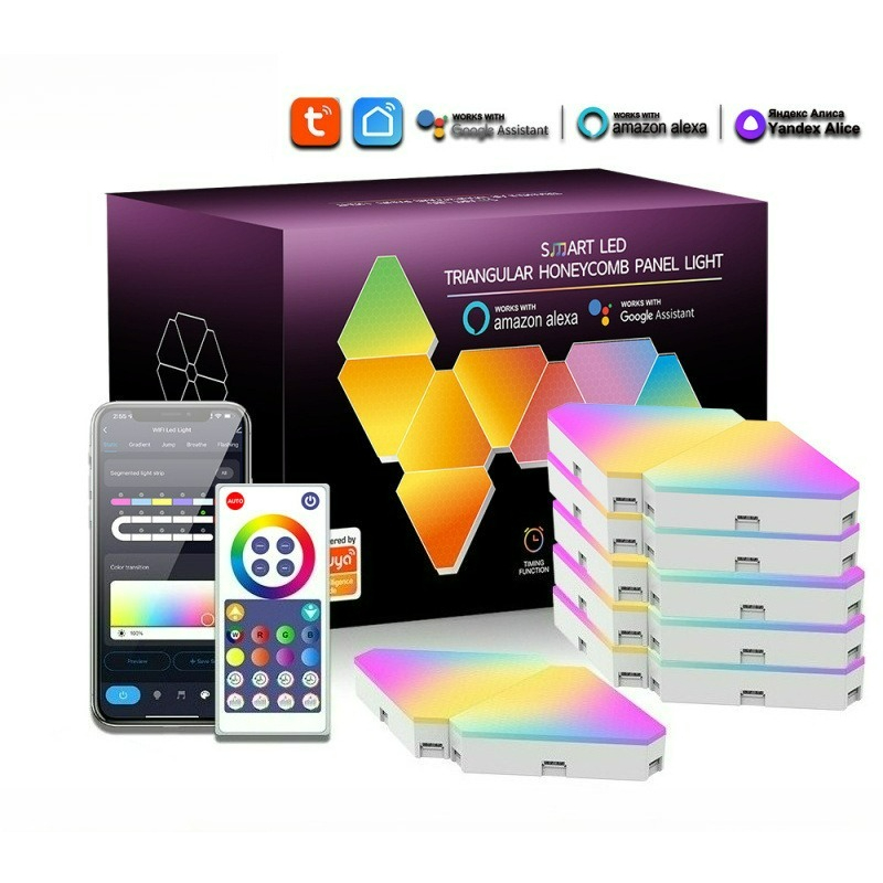 Board Game Room - Lampu Panel Segitiga Quantum RGB WiFi