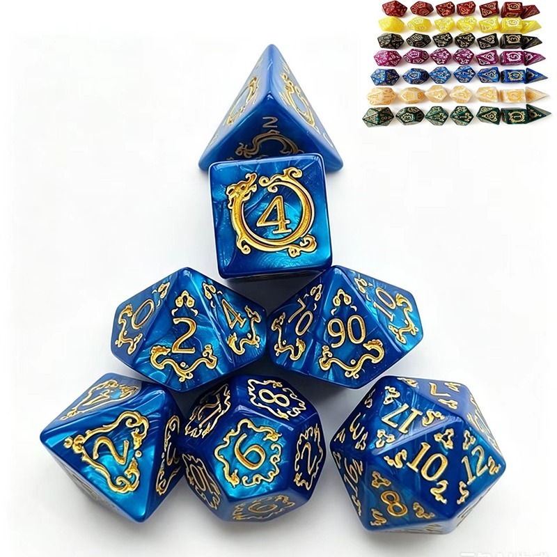 Dice Set Polyhedral - 7 Buah Set Dadu DND Polihedral