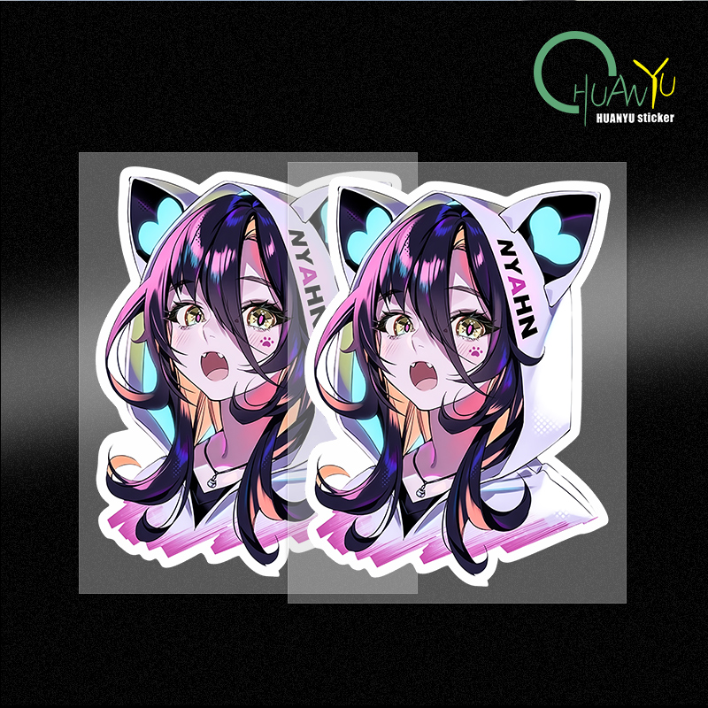 Board Game Room - Stiker Dinding Kepala Gadis Anime Lucu