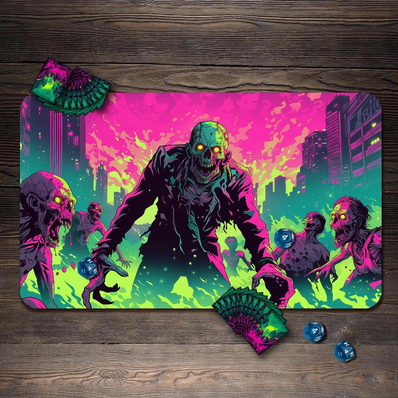 Board Game Zombie - Alas Meja Neon Zombie Apocalypse City