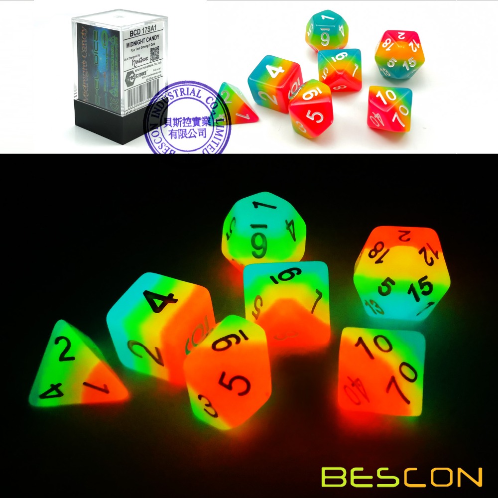 BESCON Fantasi Pelangi Bersina - Dice Set Polyhedral ulasan dan harga